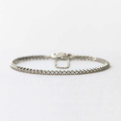 Regal Petite Tennis 18K White Gold Bracelet | Mix Mix Style [Hot Seller]-Mix MIx Style