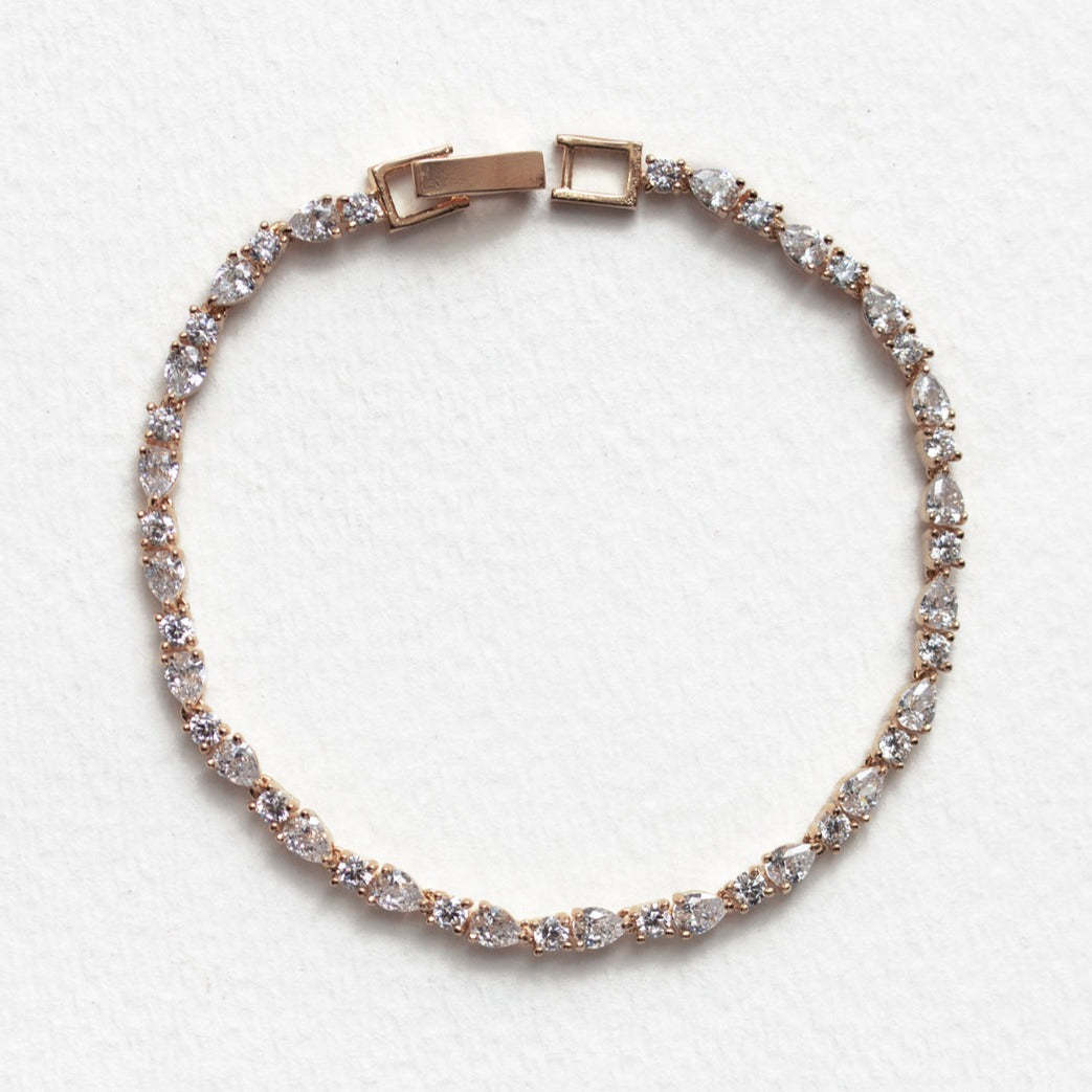 Regal Petite & Mosaic Tennis 18K Rose Gold Plated Bracelets Set | Mix Mix Style [Hot Seller]-Mix MIx Style