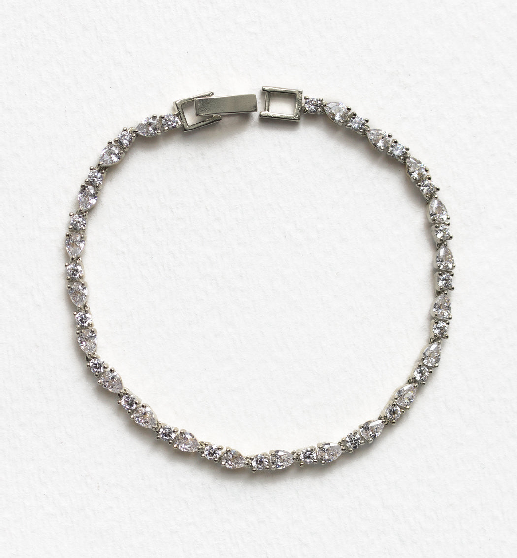 Marquise Deco & Mosaic Crystal Tennis 18K White Gold Bracelets | Mix Mix Style [Hot Seller]-Mix MIx Style