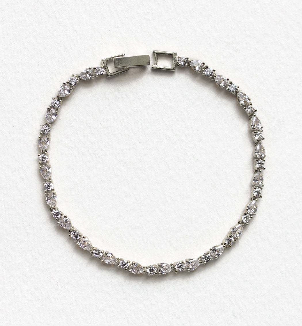 Marquise Deco & Mosaic Crystal Tennis 18K White Gold Bracelets | Mix Mix Style [Hot Seller]-Mix MIx Style