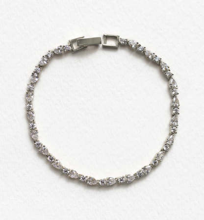 Marquise Deco & Mosaic Crystal Tennis 18K White Gold Bracelets | Mix Mix Style [Hot Seller]-Mix MIx Style
