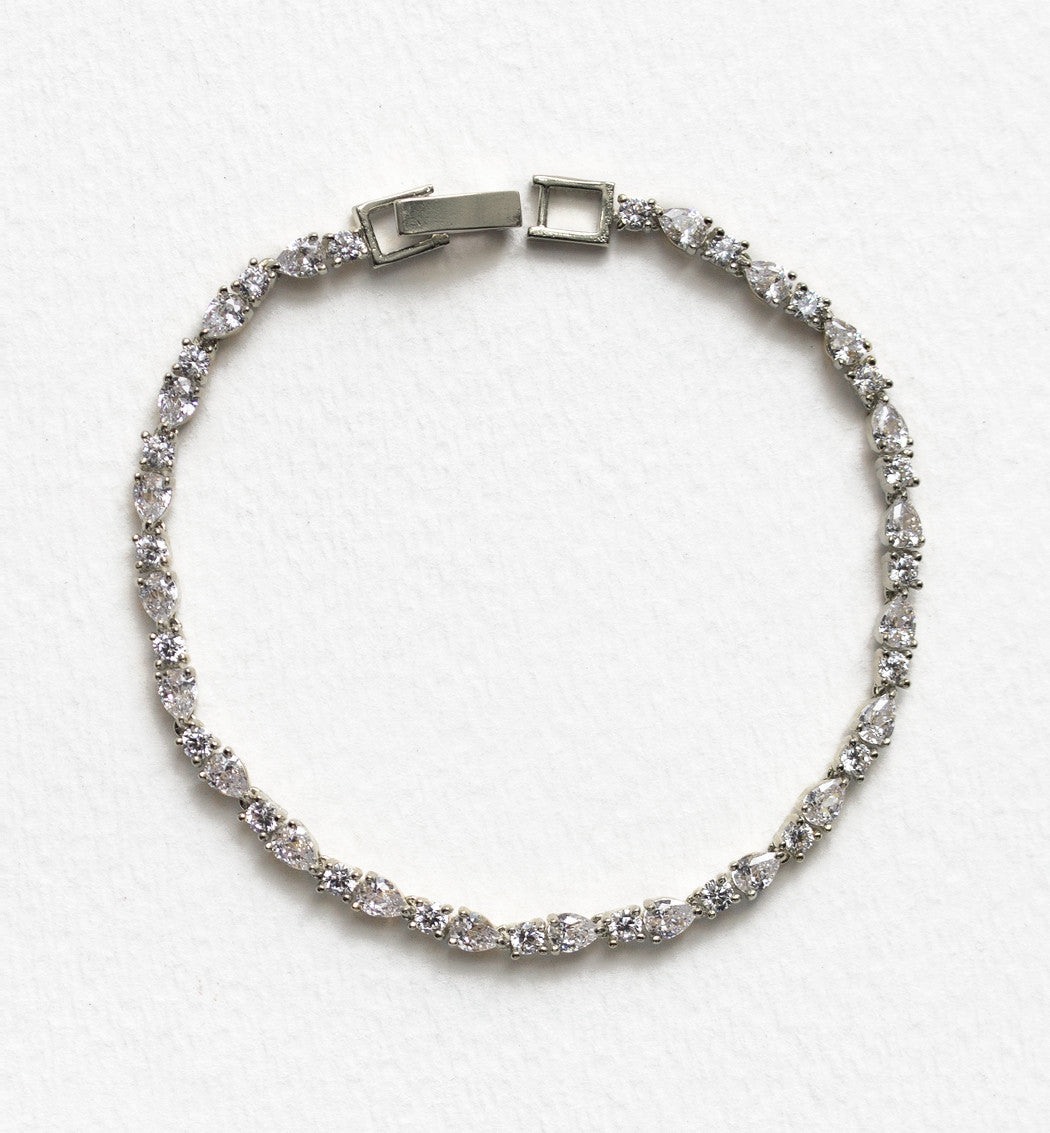 Mosaic Crystal Tennis 18K White Gold Bracelet | Mix Mix Style [Hot Seller]-Mix MIx Style