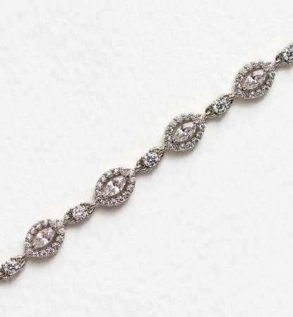 Daisy Marquise Tennis 18K White Gold Bracelet | Mix Mix Style [Hot Seller]-Mix MIx Style