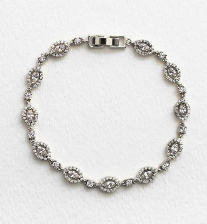 Daisy Marquise Tennis 18K White Gold Bracelet | Mix Mix Style [Hot Seller]-Mix MIx Style