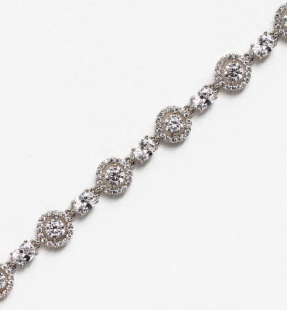 Sophia Halo Moissanite & Regal Tennis 18K White Gold Bracelets | Mix Mix Style [Hot Seller]-Mix MIx Style