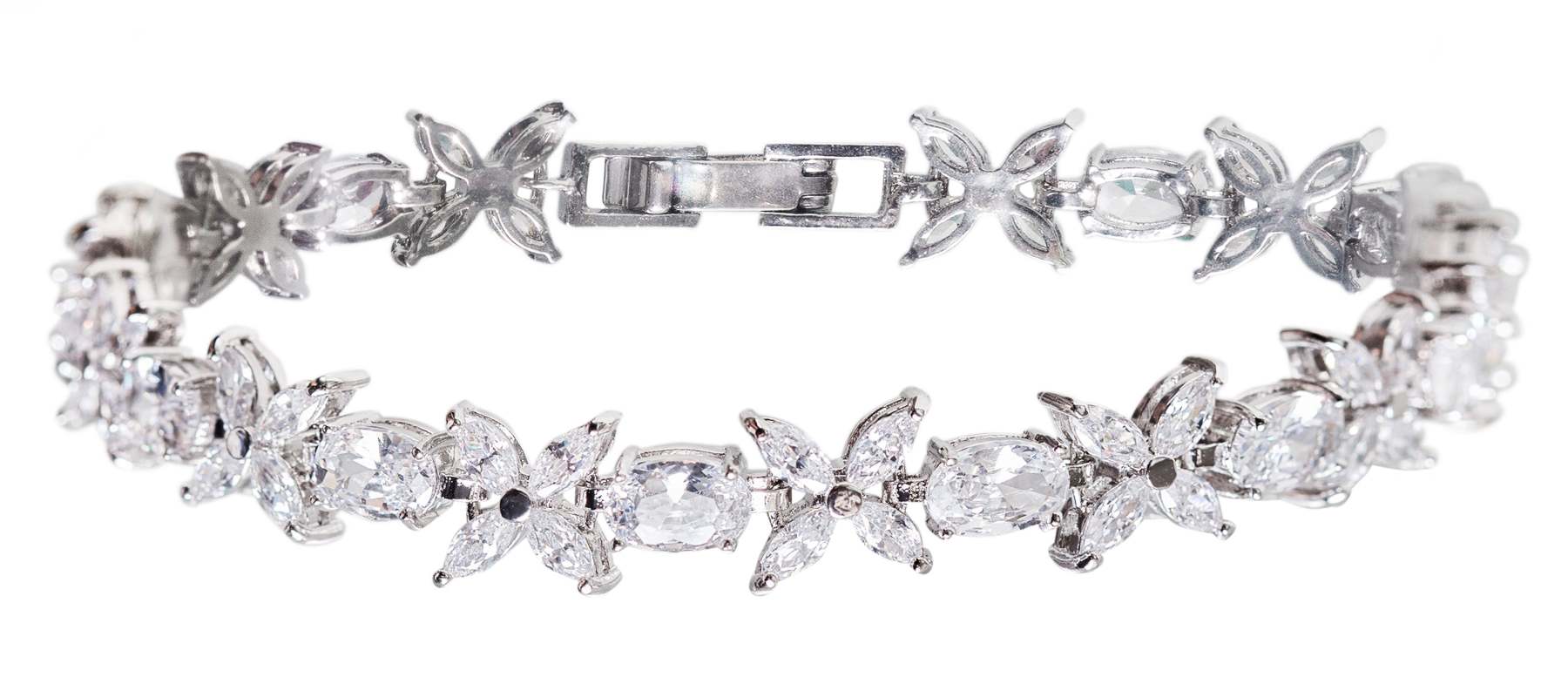 Fleur & Daisy Eternity Tennis 18K White Gold Bracelets | Mix Mix Style [Hot Seller]-Mix MIx Style