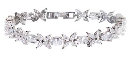 Fleur & Daisy Eternity Tennis 18K White Gold Bracelets | Mix Mix Style [Hot Seller]-Mix MIx Style