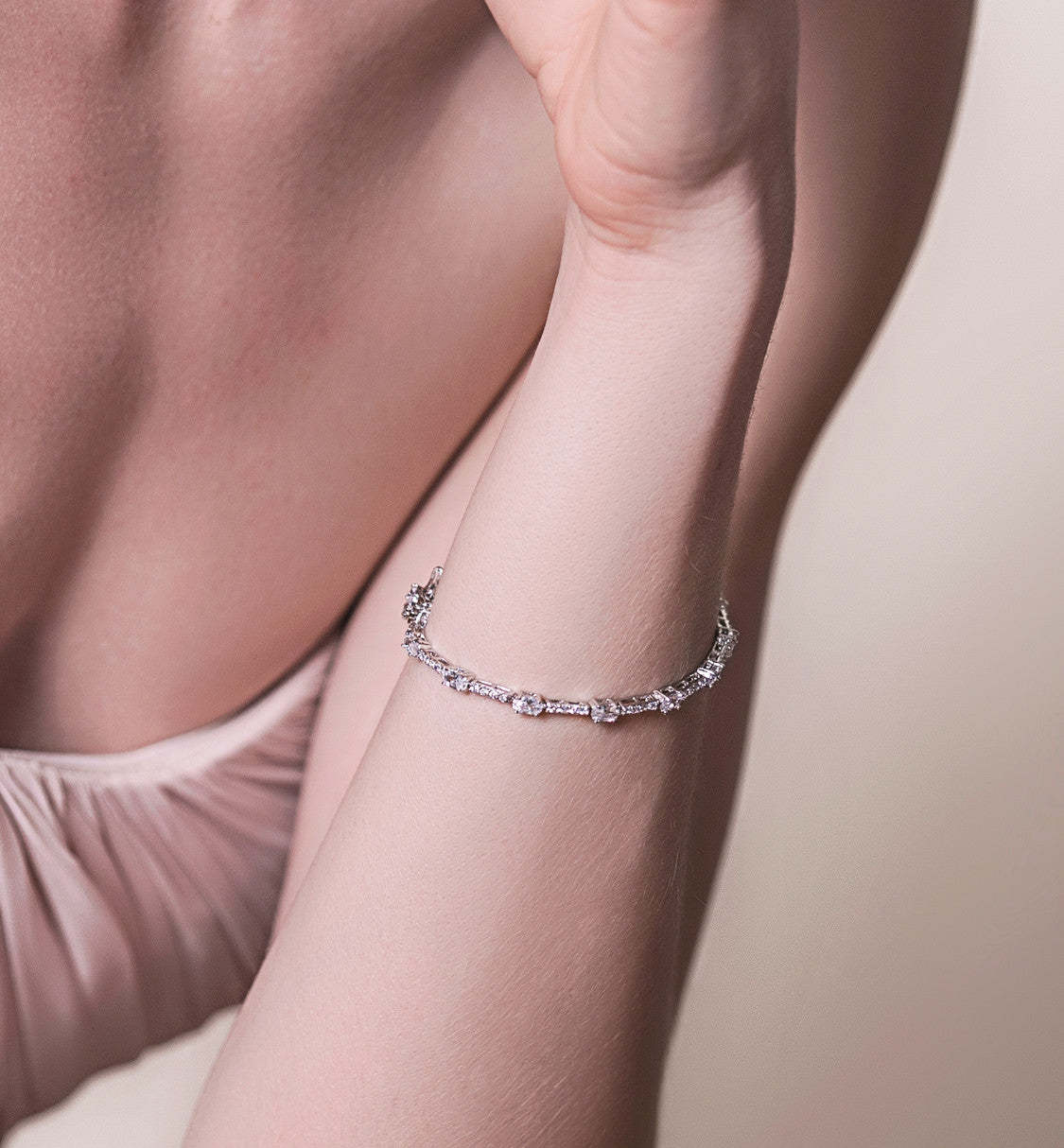 Classic Oval Tennis 18K White Gold Bracelet | Mix Mix Style [Hot Seller]-Mix MIx Style