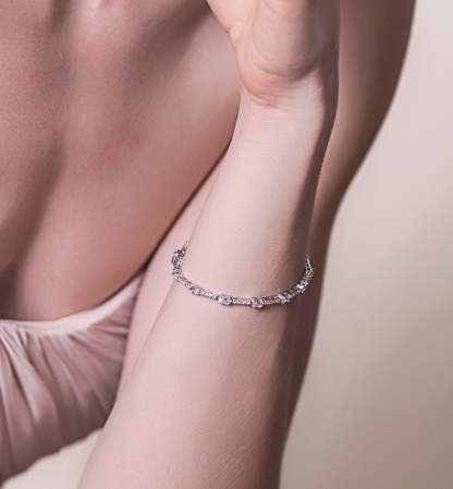 Classic Oval Tennis 18K White Gold Bracelet | Mix Mix Style [Hot Seller]-Mix MIx Style