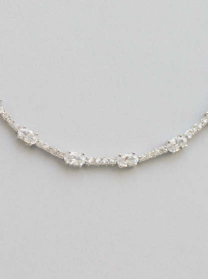 Classic Oval Tennis 18K White Gold Bracelet | Mix Mix Style [Hot Seller]-Mix MIx Style