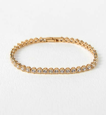 Deco Tapered Baguette & Regal Tennis 18K Gold Plated Bracelets | Mix Mix Style [Hot Seller]-Mix MIx Style