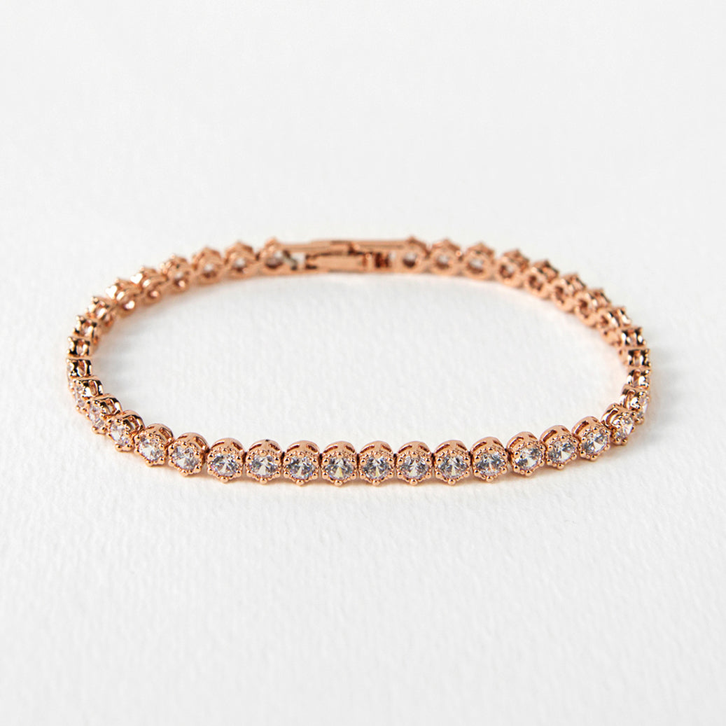 Crystal & Regal Tennis Bracelets 18K Rose Gold Plated Set | Mix Mix Style [Hot Seller]-Mix MIx Style