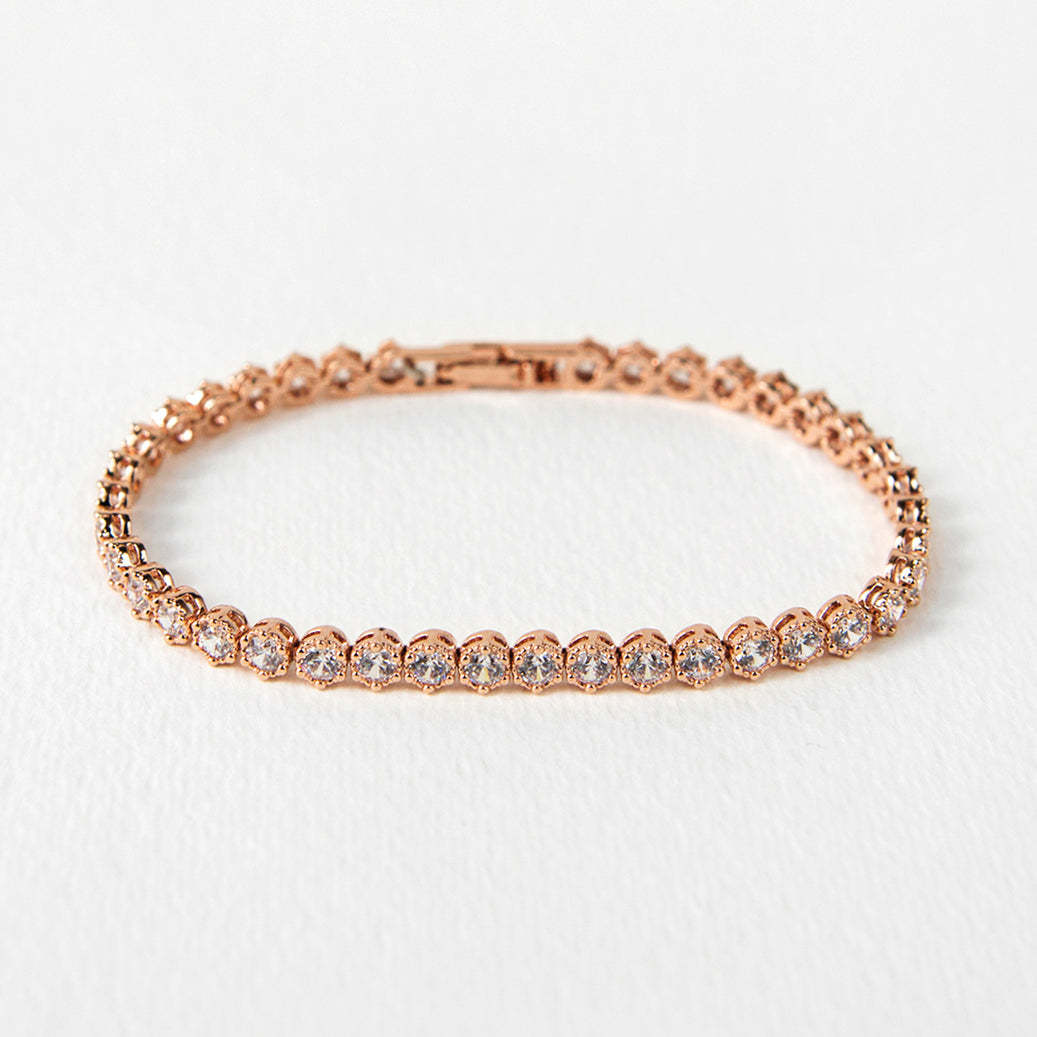 Crystal & Regal Tennis Bracelets 18K Rose Gold Plated Set | Mix Mix Style [Hot Seller]-Mix MIx Style