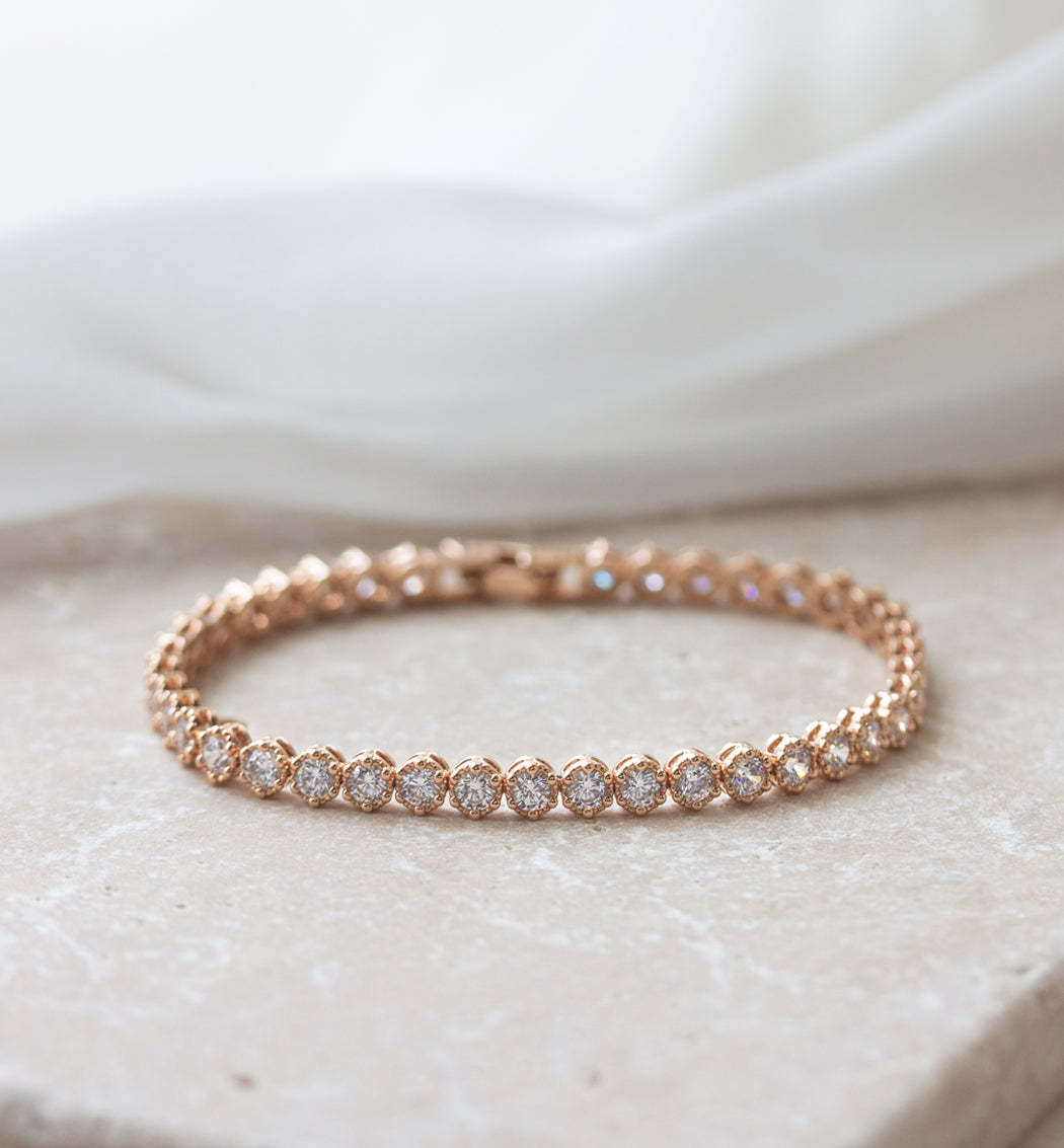 Crystal & Regal Tennis Bracelets 18K Rose Gold Plated Set | Mix Mix Style [Hot Seller]-Mix MIx Style