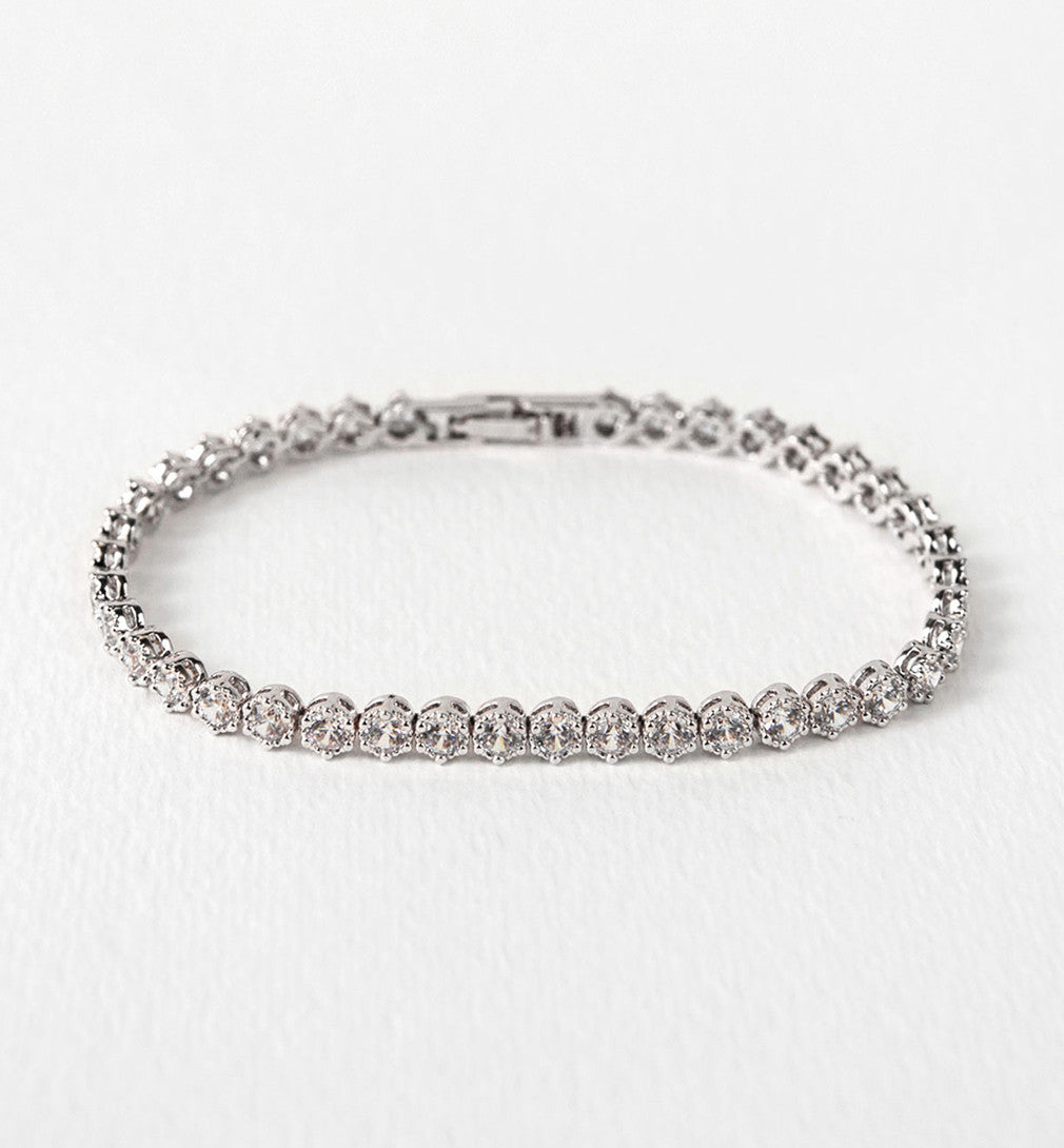 Tennis 18K White Gold Bracelet | Mix Mix Style [Hot Seller]-Mix MIx Style