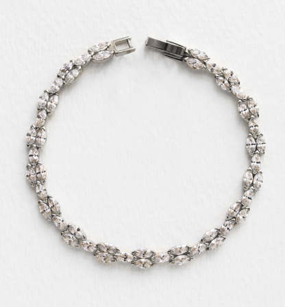 Marquise Deco & Mosaic Crystal Tennis 18K White Gold Bracelets | Mix Mix Style [Hot Seller]-Mix MIx Style