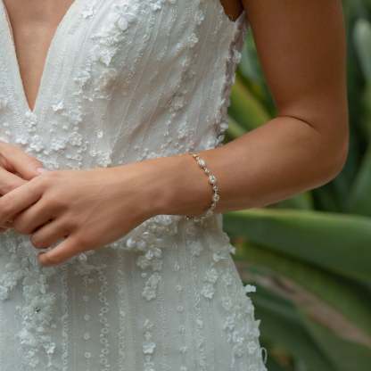 Sophia Crystal Tennis 18K White Gold Bracelet | Mix Mix Style [Hot Seller]-Mix MIx Style