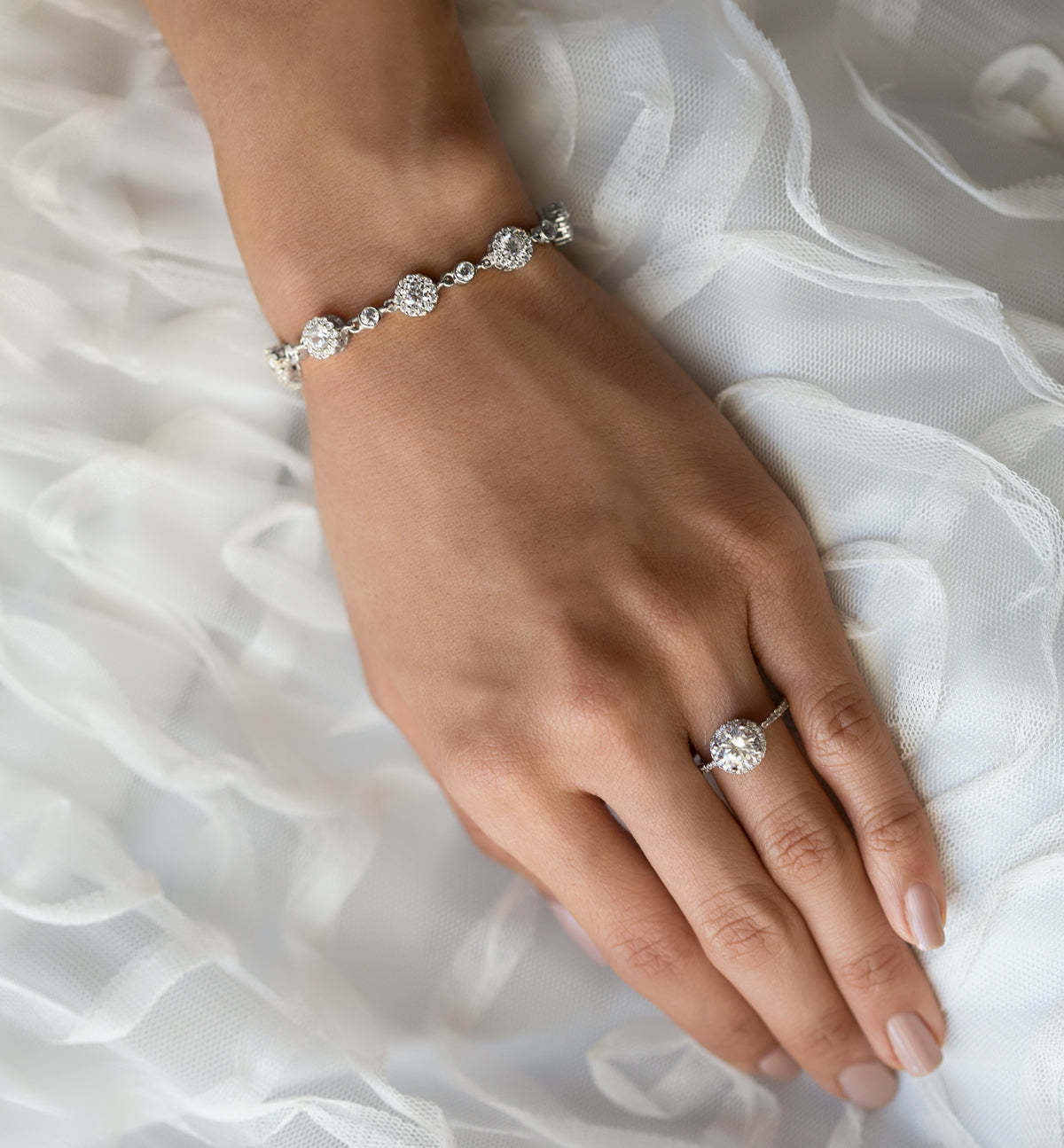 Sophia Crystal Tennis 18K White Gold Bracelet | Mix Mix Style [Hot Seller]-Mix MIx Style