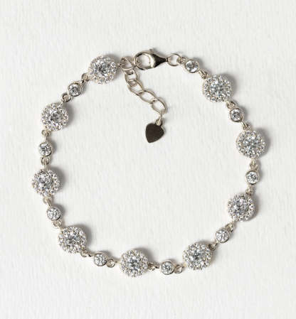 Sophia Crystal Tennis 18K White Gold Bracelet | Mix Mix Style [Hot Seller]-Mix MIx Style