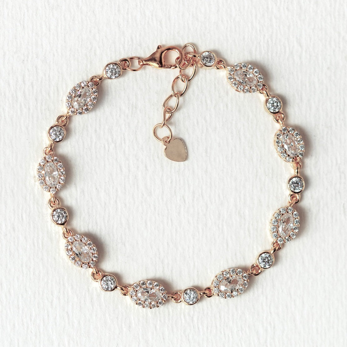Ovali Crystal Tennis 18K Rose Gold Plated Bracelet | Mix Mix Style [Hot Seller]-Mix MIx Style