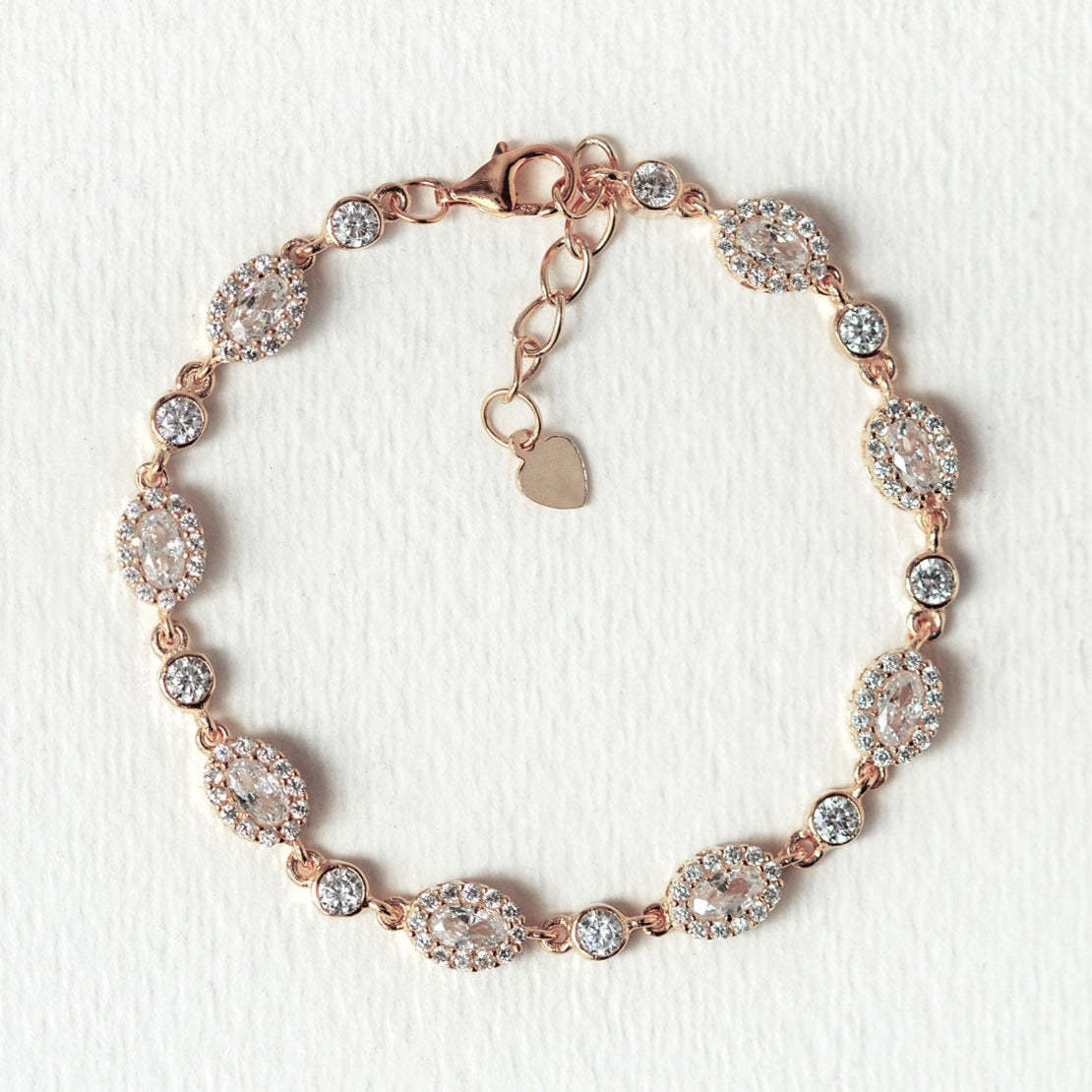 Ovali Crystal Tennis 18K Rose Gold Plated Bracelet | Mix Mix Style [Hot Seller]-Mix MIx Style