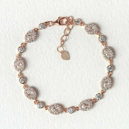 Ovali Crystal Tennis 18K Rose Gold Plated Bracelet | Mix Mix Style [Hot Seller]-Mix MIx Style