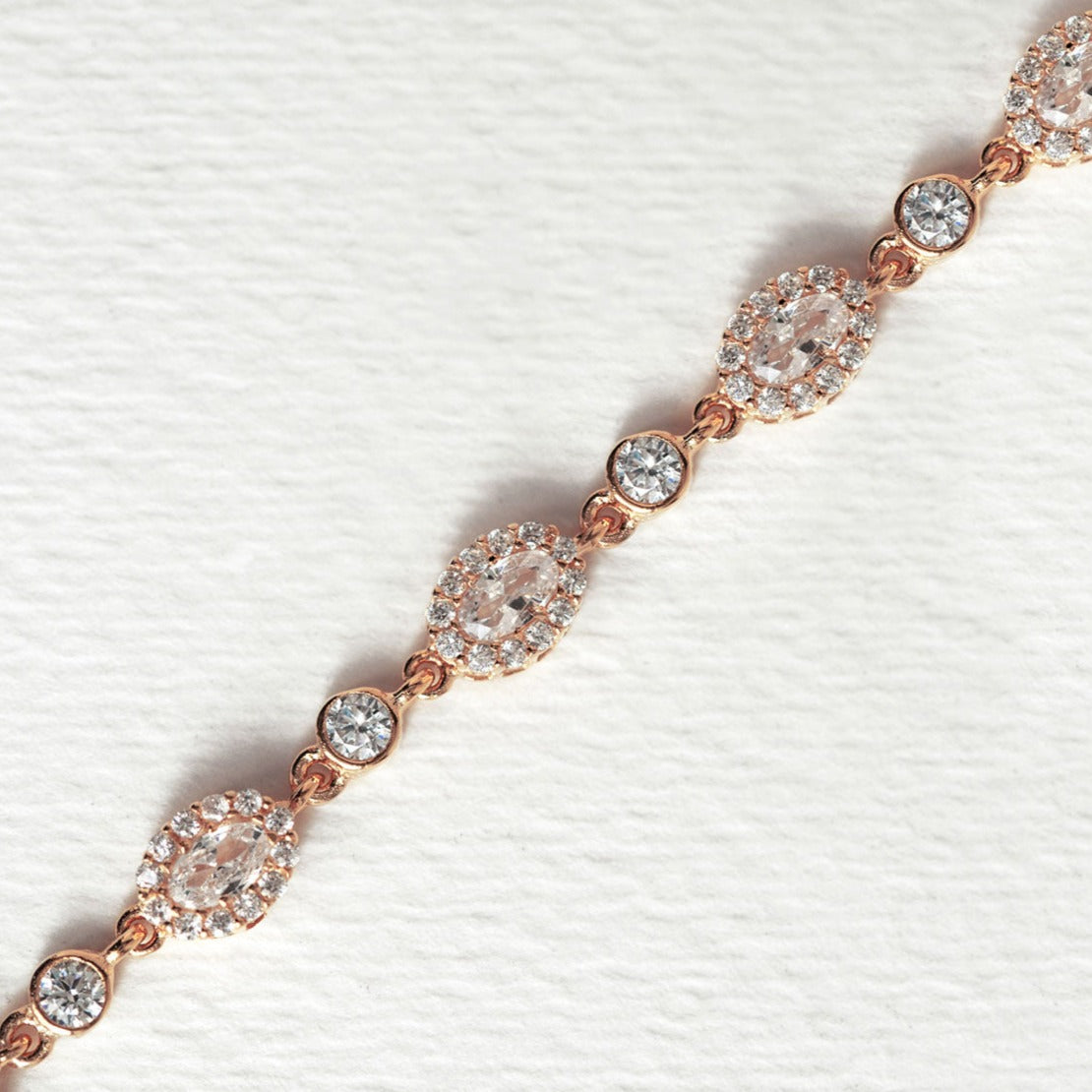 Ovali Crystal Tennis 18K Rose Gold Plated Bracelet | Mix Mix Style [Hot Seller]-Mix MIx Style