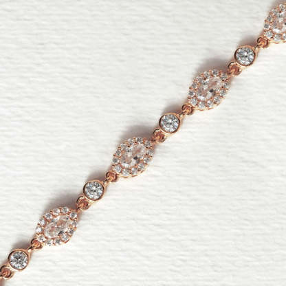 Ovali Crystal Tennis 18K Rose Gold Plated Bracelet | Mix Mix Style [Hot Seller]-Mix MIx Style