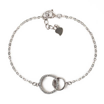 Interlocking Circle 18K White Gold Bracelet | Mix Mix Style [Hot Seller]-Mix MIx Style