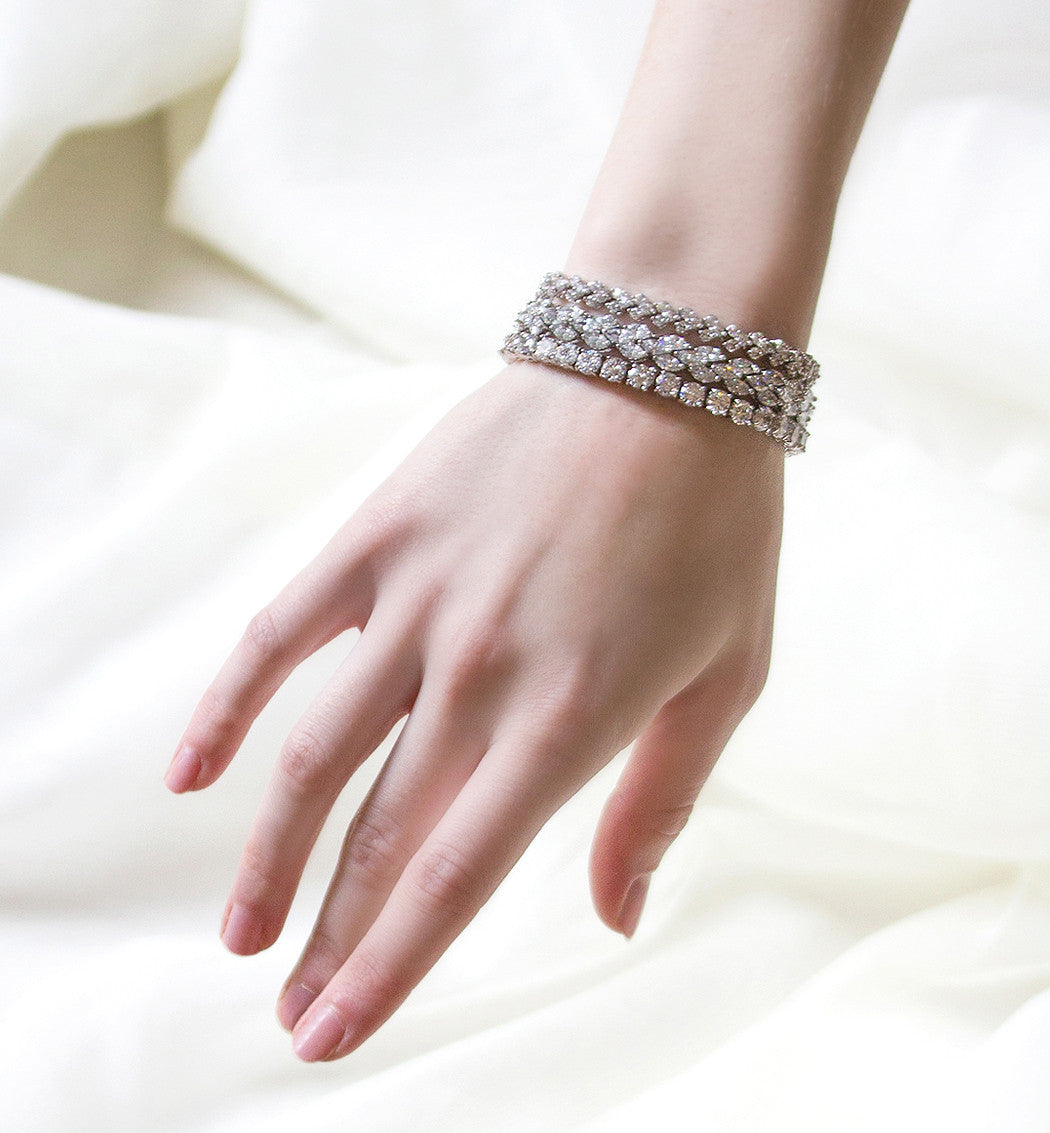 Moissanite Diamonds 18K White Gold Tennis Bracelet | Mix Mix Style [Hot Seller]-Mix MIx Style