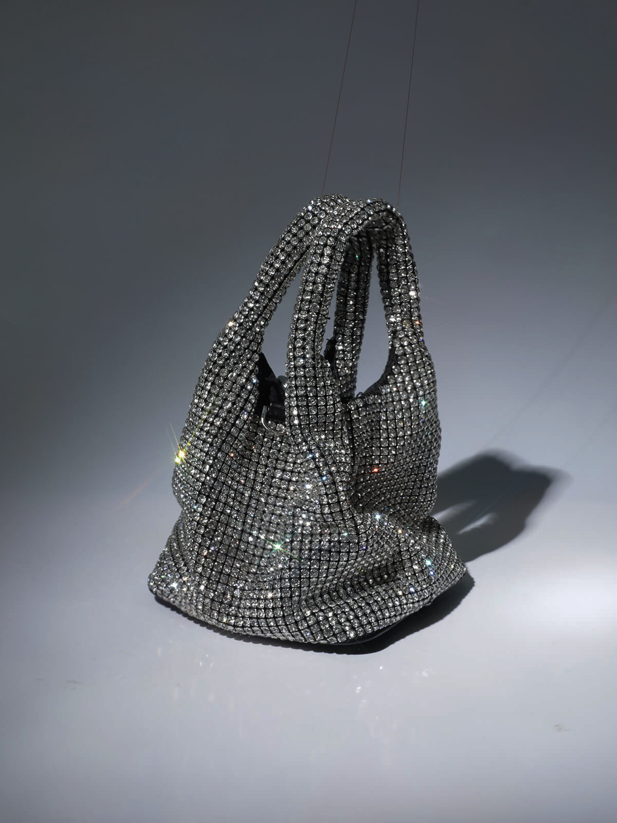 Bellatrix Crystal Bucket Bag In Silver | Mix Mix Style [Hot Seller]-Mix MIx Style