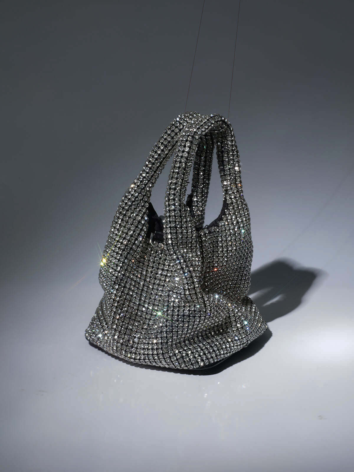 Bellatrix Crystal Bucket Bag In Silver | Mix Mix Style [Hot Seller]-Mix MIx Style