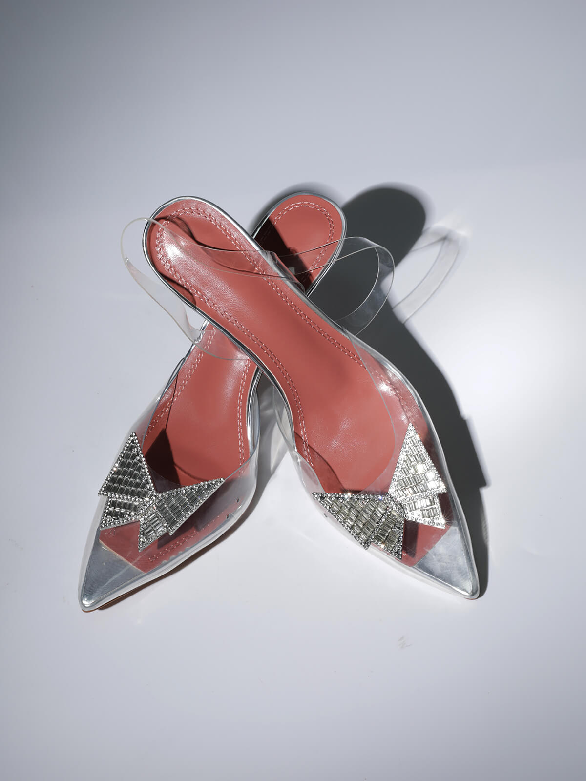 Bracken Butterfly Crystal Heels In Silver-Mix MIx Style