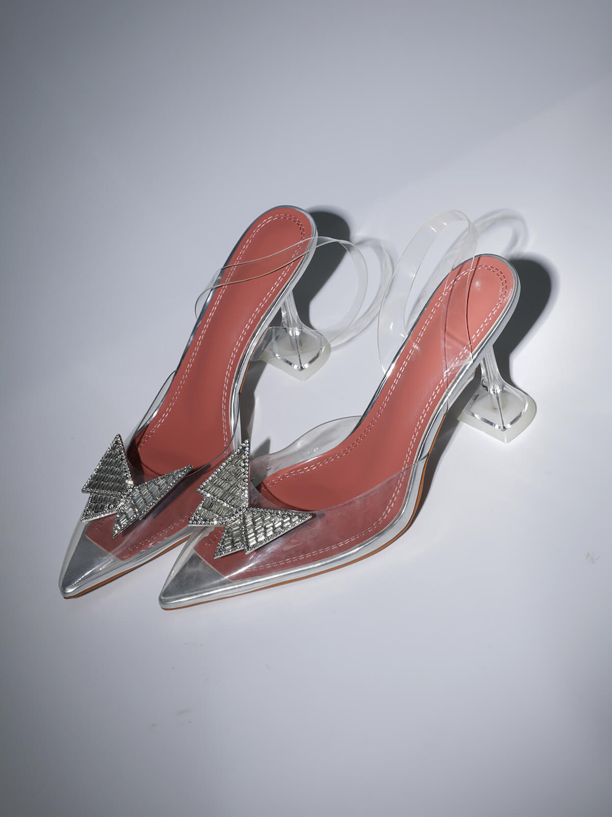 Bracken Butterfly Crystal Heels In Silver-Mix MIx Style