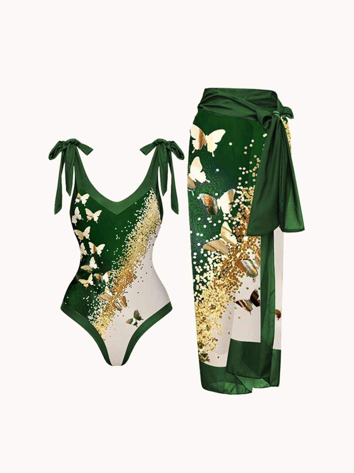 Bows Swimwear Two Piece Set In Green | Mix Mix Style-Mix MIx Style