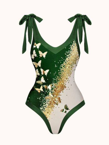Bows Swimwear Two Piece Set In Green | Mix Mix Style-Mix MIx Style