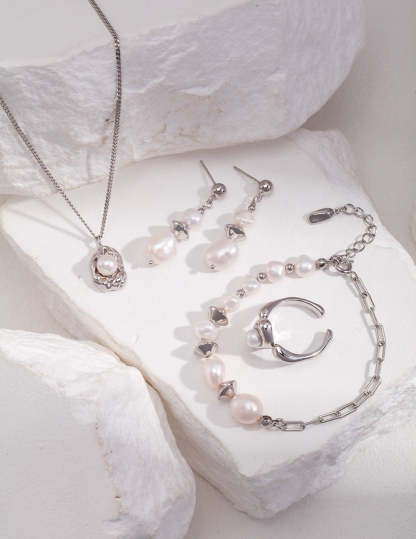 s925 Sterling Silver and Akoya Pearl Drop Earrings | Mix Mix Style-Mix MIx Style