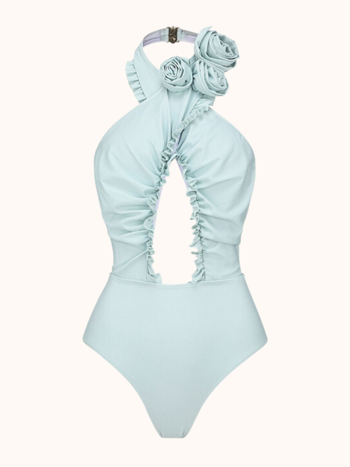 Halterneck Swimwear Two Piece Set In Blue | Mix Mix Style-Mix MIx Style
