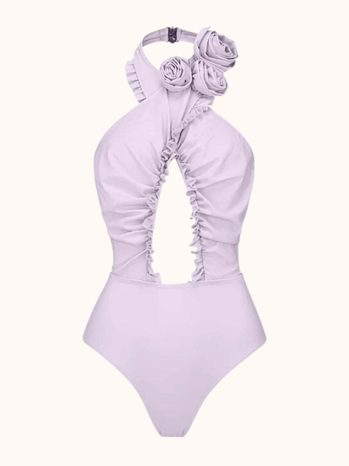 Cutout Halterneck Swimwear Two Piece Set In Lilac | Mix Mix Style-Mix MIx Style