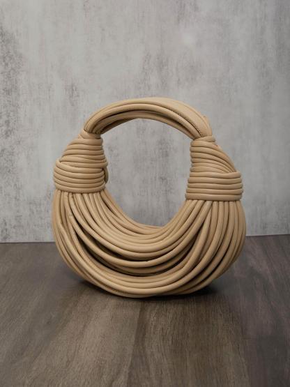 Camila Double Knot Tote Bag In Apricot | Mix Mix Style [Hot Seller]-Mix MIx Style