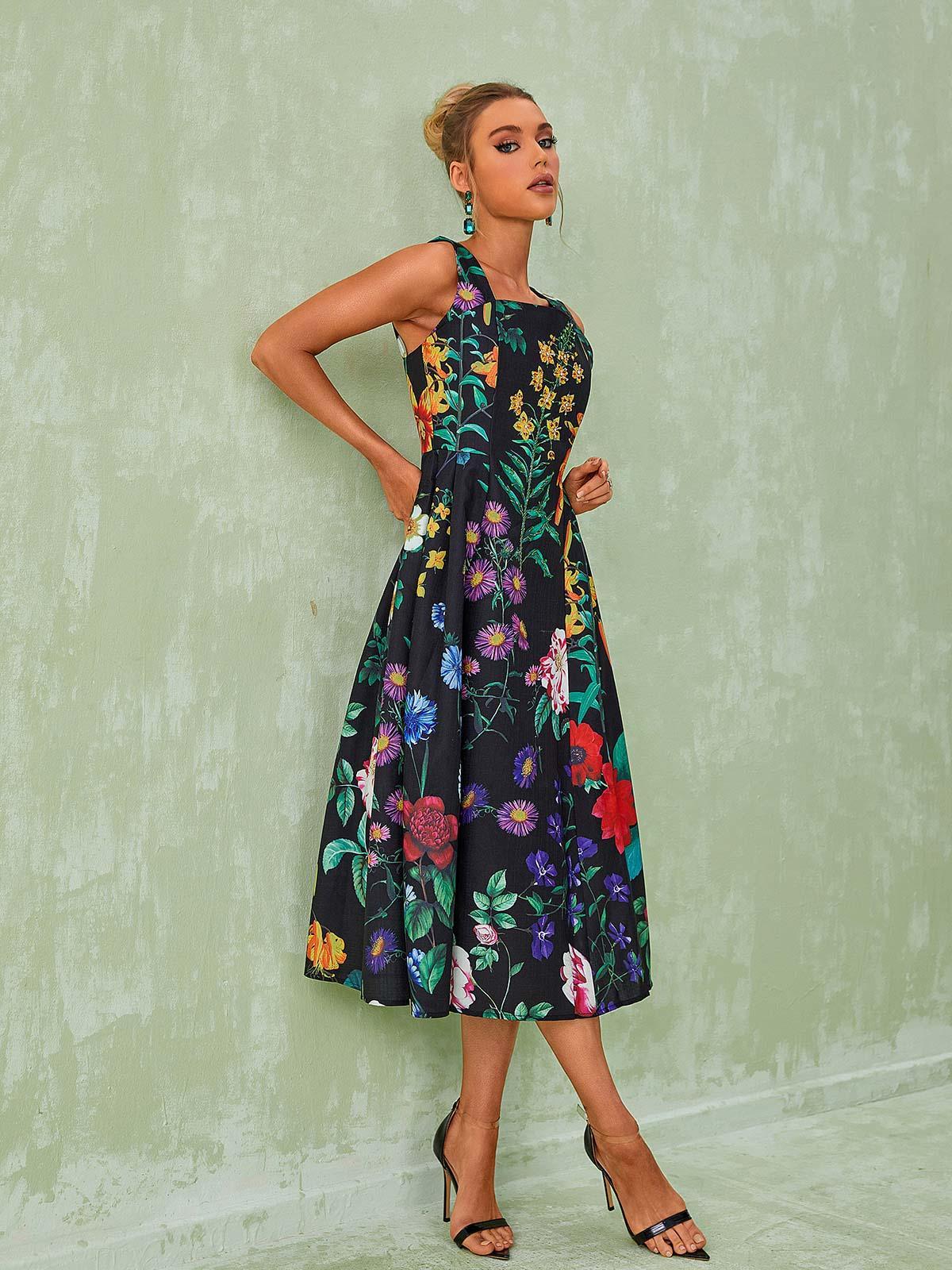 Capucine Floral Printed Midi Dress-Mix MIx Style