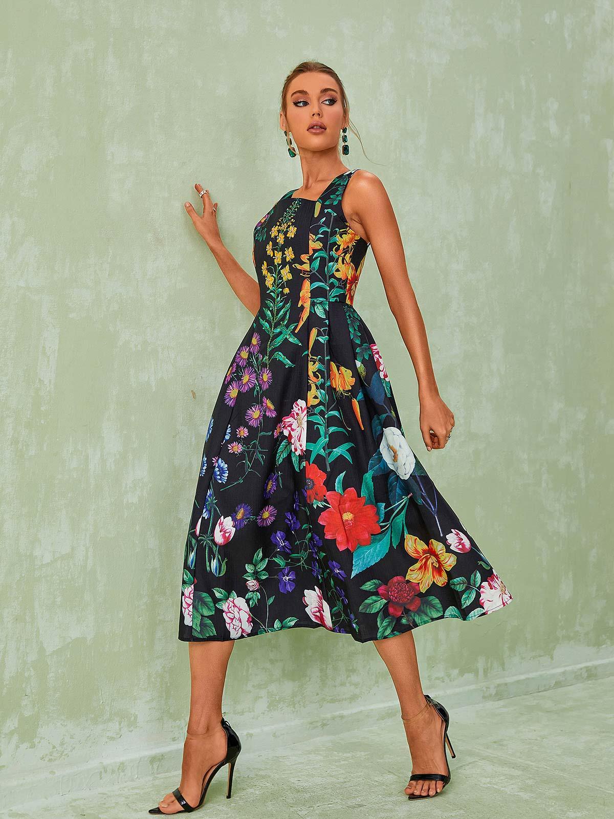 Capucine Floral Printed Midi Dress-Mix MIx Style