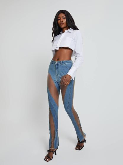 Zella Shirt Crop Top In White-Mix MIx Style
