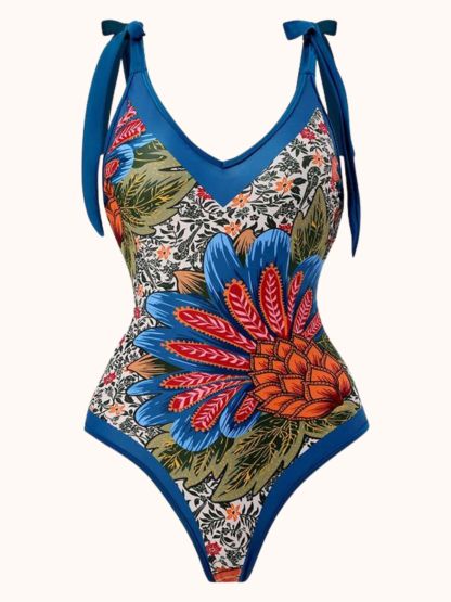 Pineapple Printed Swimwear Two Piece Set in Blue | Mix Mix Style-Mix MIx Style