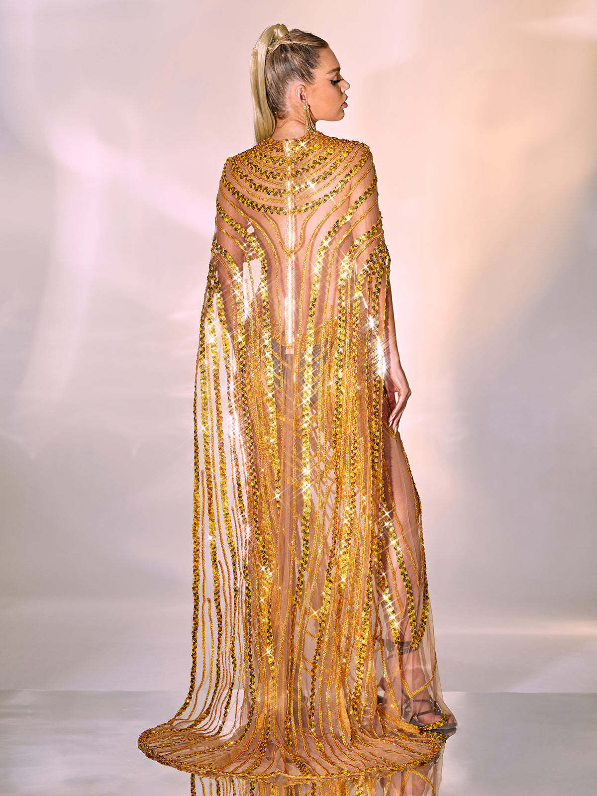 Chana Sequin Crystal Mesh Maxi Dress-Mix MIx Style