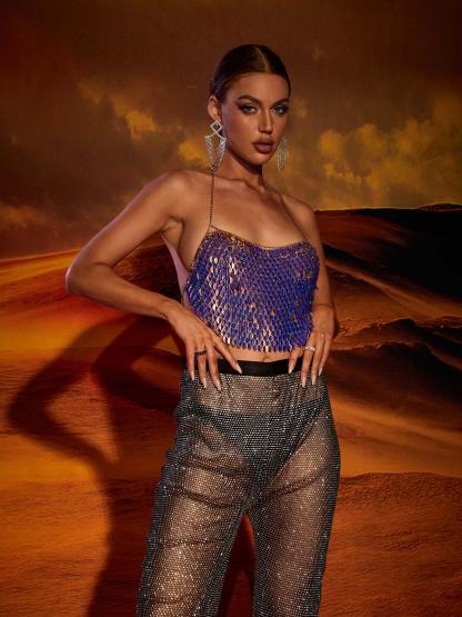 Chloe Sequin Top In Purple-Mix MIx Style