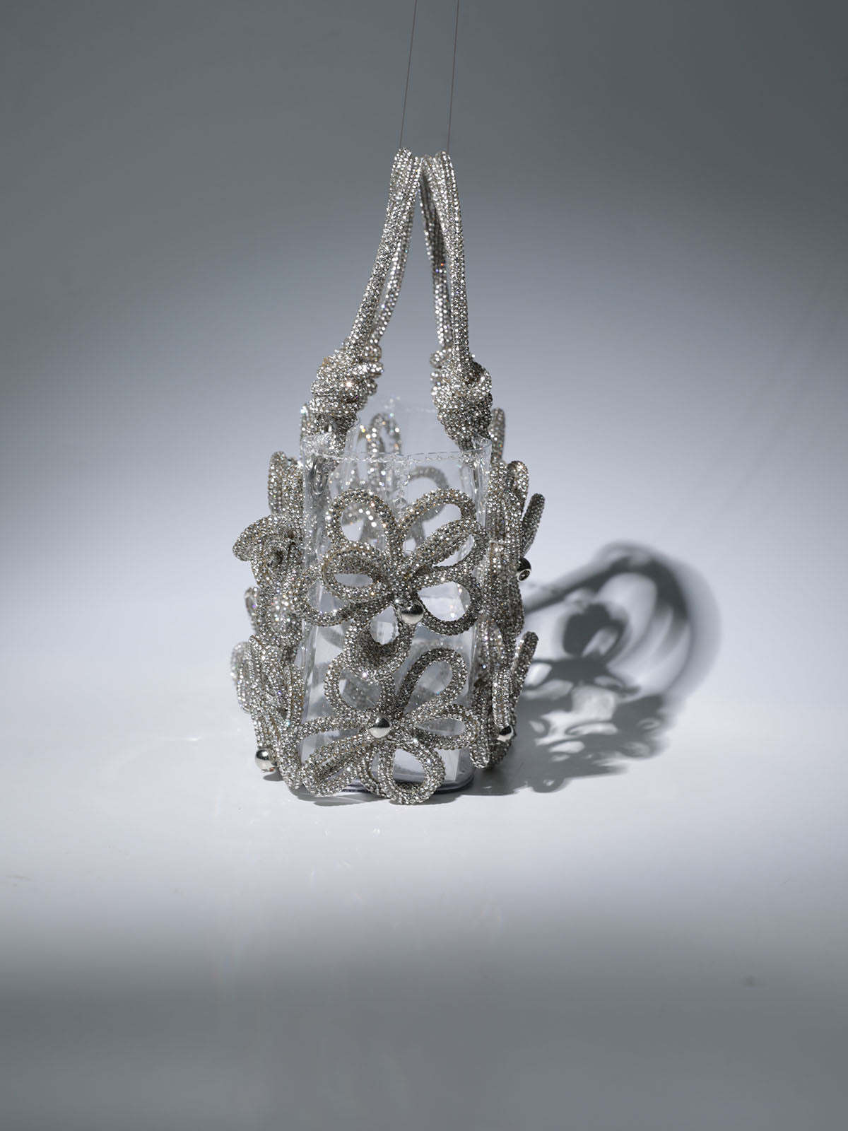 Chrysanthemum Crystal Flower Bag In Silver | Mix Mix Style [Hot Seller]-Mix MIx Style