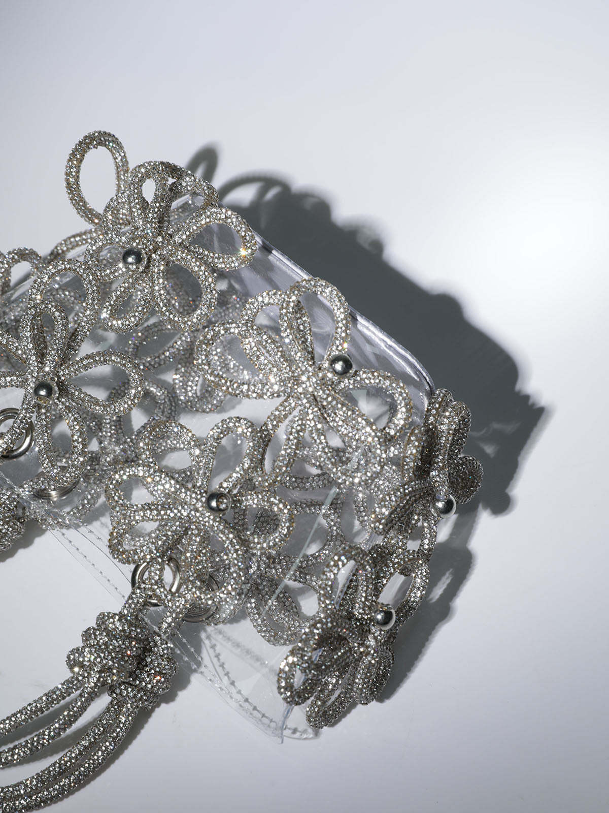 Chrysanthemum Crystal Flower Bag In Silver | Mix Mix Style [Hot Seller]-Mix MIx Style