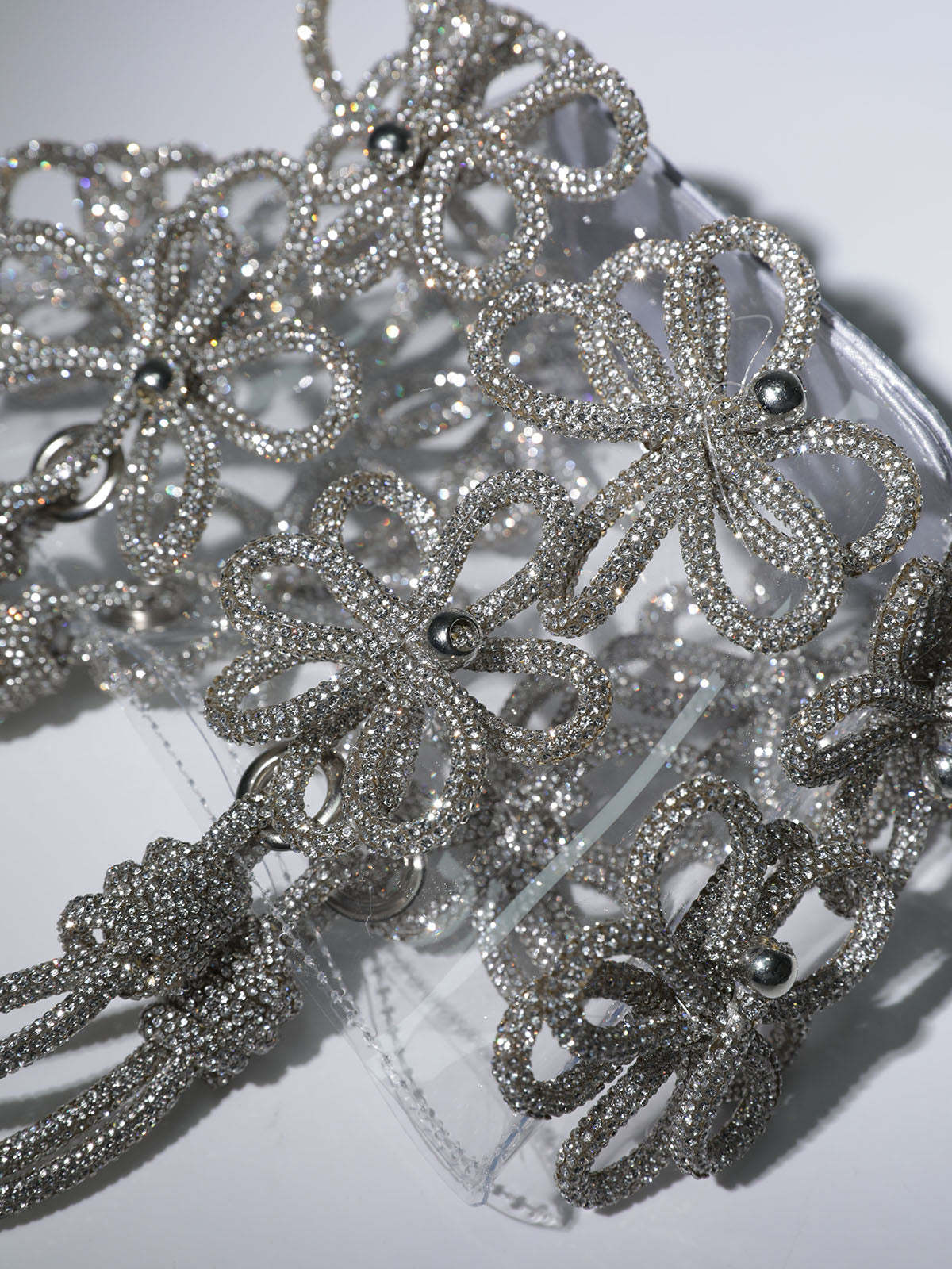 Chrysanthemum Crystal Flower Bag In Silver | Mix Mix Style [Hot Seller]-Mix MIx Style