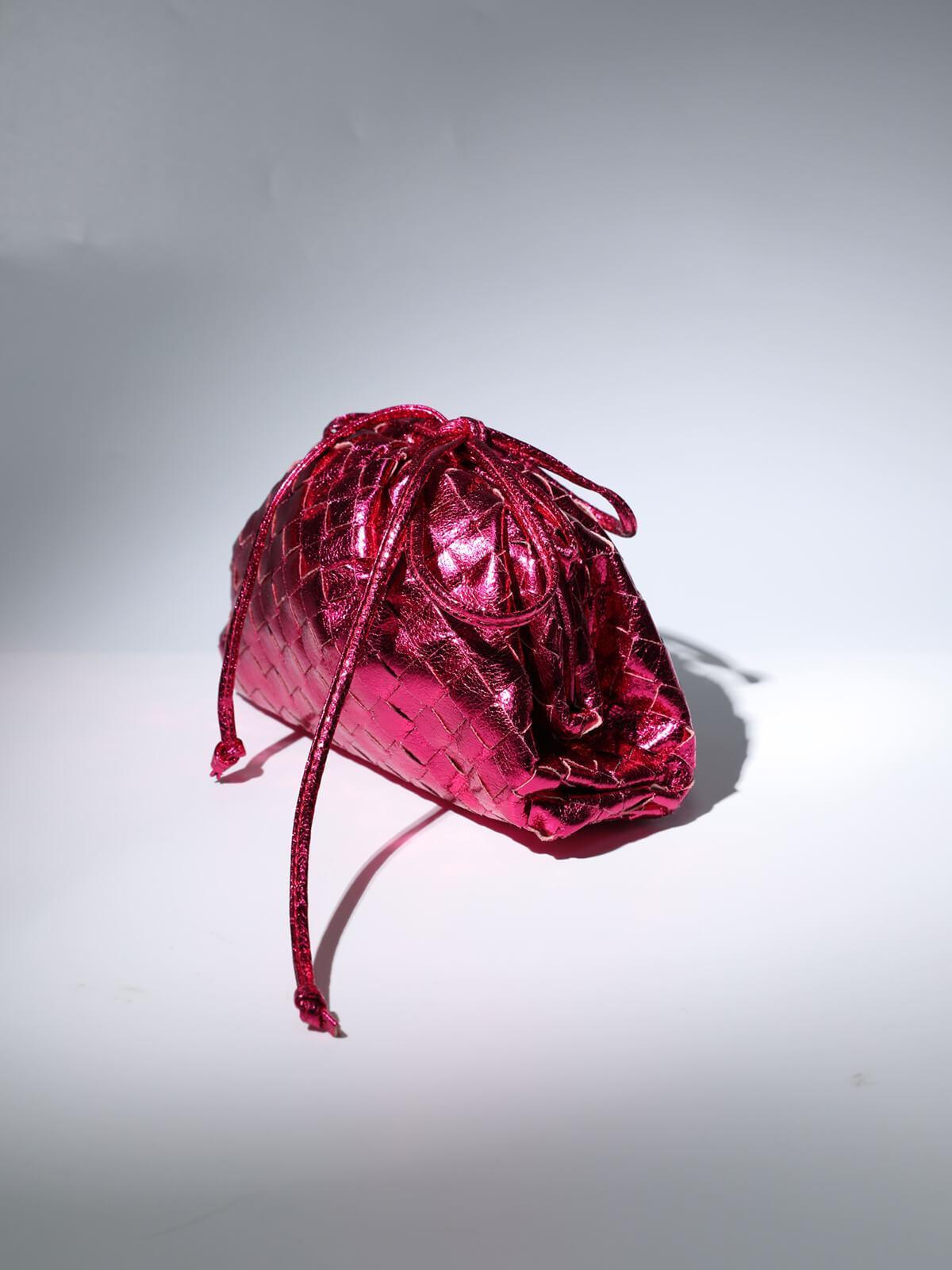 Cindy Woven Drawstring Clutch In Hot Pink Clutches & Evening Bags | Mix Mix Style [Hot Seller]-Mix MIx Style